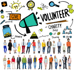 Obraz na płótnie Canvas Volunteer Charity Help Sharing Giving Donate Assisting Concept