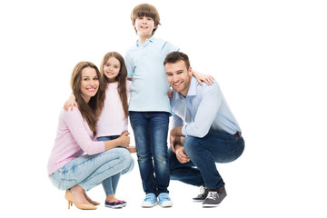 Fototapeta premium Young family with two kids