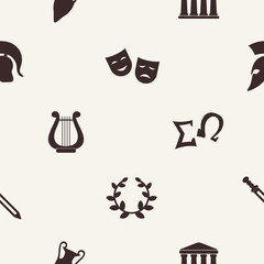 Seamless background with greece symbols for your design