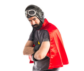 Super hero with his arms crossed