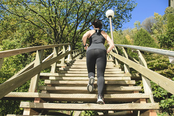 jogging woman stairs