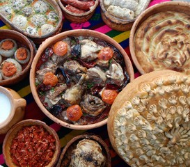 Traditional macedonian and balkans food - obrazy, fototapety, plakaty