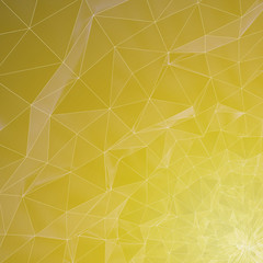Background -  yellow mosaic or net created  by triangles
