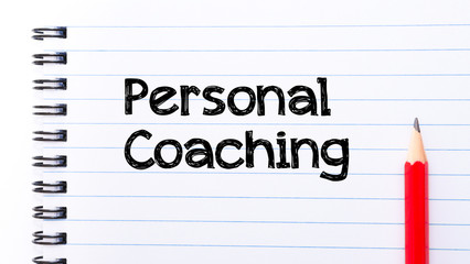 Personal coaching Text written on notebook page