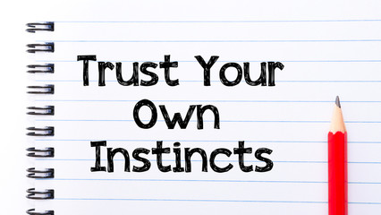 Trust Your Own Instincts Text written on notebook page