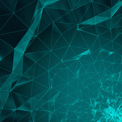 Fototapeta premium Background- net crated by turquoise triangles