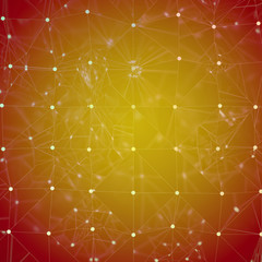 Background - red/yllow network created  by triangles