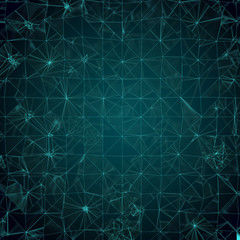 Background - green mosaic/net created  by triangles