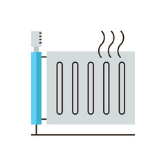 Heating radiator flat line icon concept