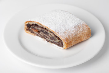 Swiss roll on the dish
