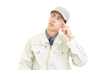 苦悩する作業員