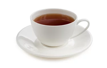 Store enrouleur tamisant Theé Tasse de thé isolé sur fond blanc