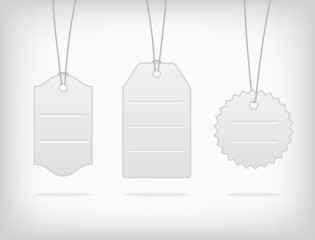 Vector hanging blank steel pricing tags