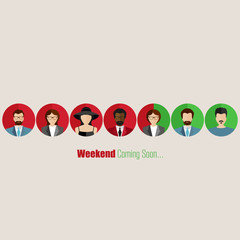 Weekend Coming Soon - Vector Illustration 