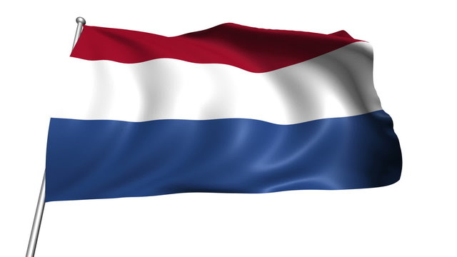 Netherlands flag with fabric structure (loop, alpha channel) 