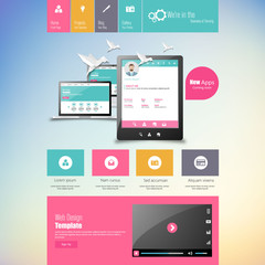 Flat vector website template 