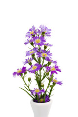 Naklejka na ściany i meble Bouquet purple daisy in vase