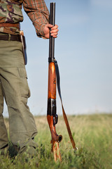 Hunter with shotgun