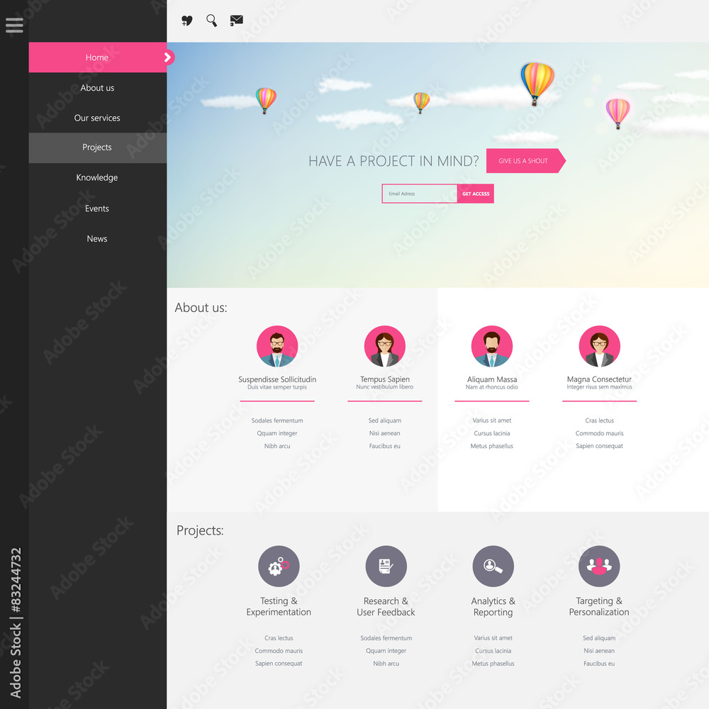 Canvas Prints flat website template