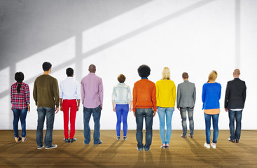 Fototapeta premium People Rear View Togetherness Corporate Team Concept
