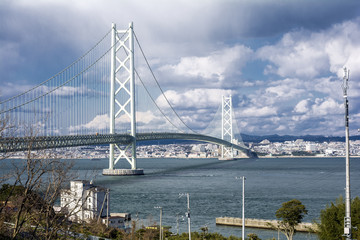 Obraz premium 淡路島より明石海峡大橋