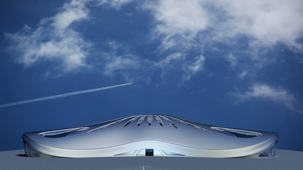 Fototapeta na wymiar Futuristisches Flughafengebäude