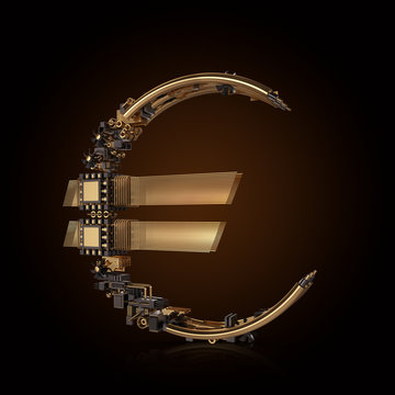 Business concept. Yen currency symbol of microchips 