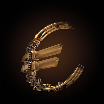 Business concept. Yen currency symbol of microchips 