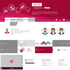 Flat Website Template Vector Design 