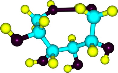 Sorbitol molecule isolated on white