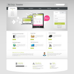 Corporate Website Template - eps10 Vector Design 