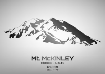 Outline vector illustration of steel Mt. McKinley