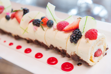 cake with fresh fruit topping