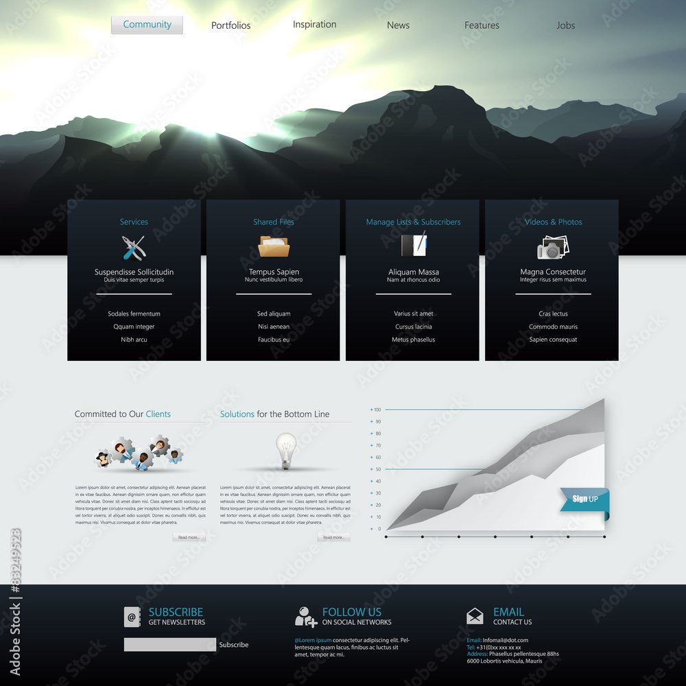 Wall mural modern website template vector eps 10
