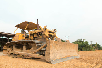 Fototapeta premium Excavator sandpit in highway construction site