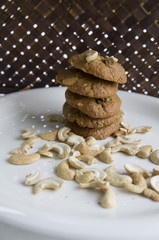 cookie biscuit baked breakfast meal cashew coffee concept