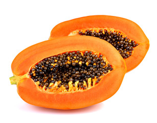 papaya in white background