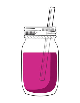Illustration of doodle smoothie jar