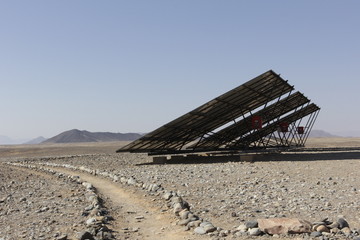 Solar panels near a guest lodge in Namibia