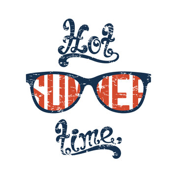 Hot summer time. Calligraphic background.