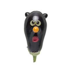 Funny face from eggplant