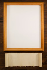 Fototapeta premium photo picture frame on wood