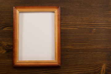 photo picture frame on wood