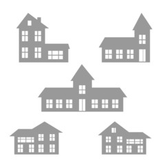 houses icons set