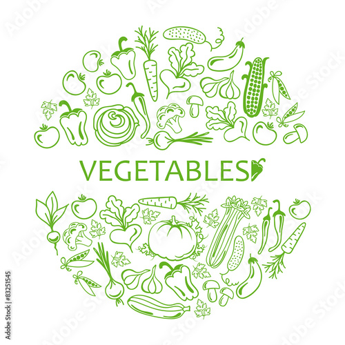 "black icon vegetables vector set" Stock image and royalty-free vector