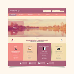Website Template with a retro vintage instagram colors