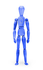 Wood figure mannequin with flag bodypaint - European Union