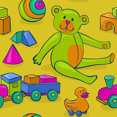 Materiał do szycia seamless colorful vintage toys