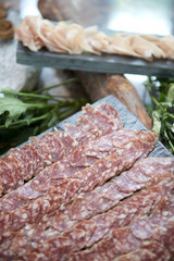 delicious salami ham for dining