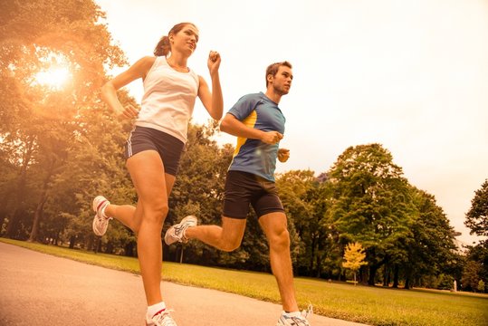 Jogging together - sport young couple